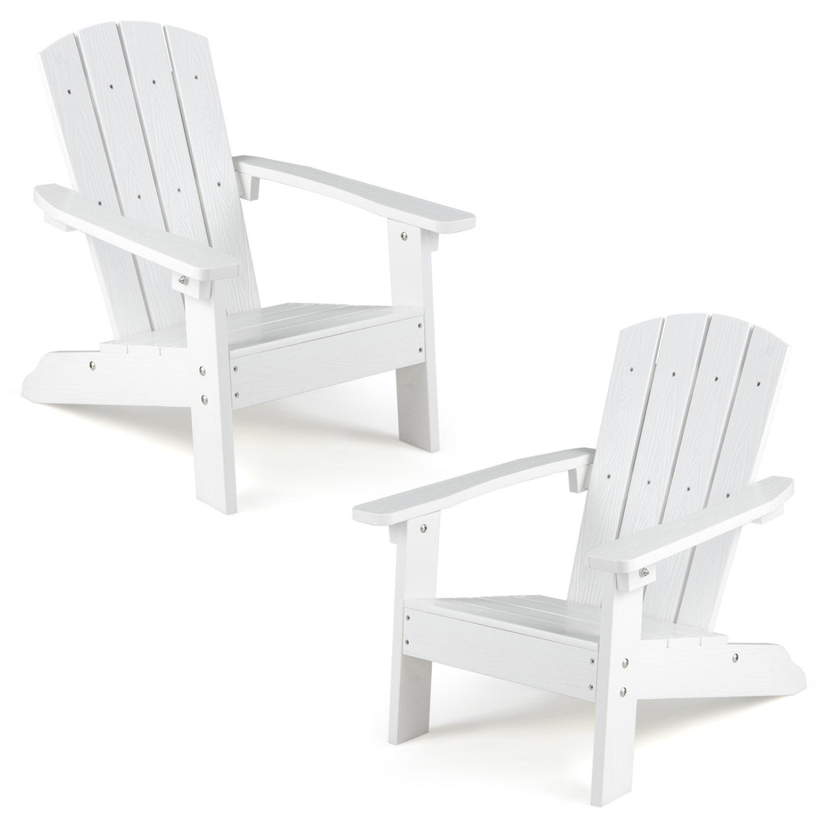 Set of 2 Kid's Adirondack Chair with with High Backrest and Armrests