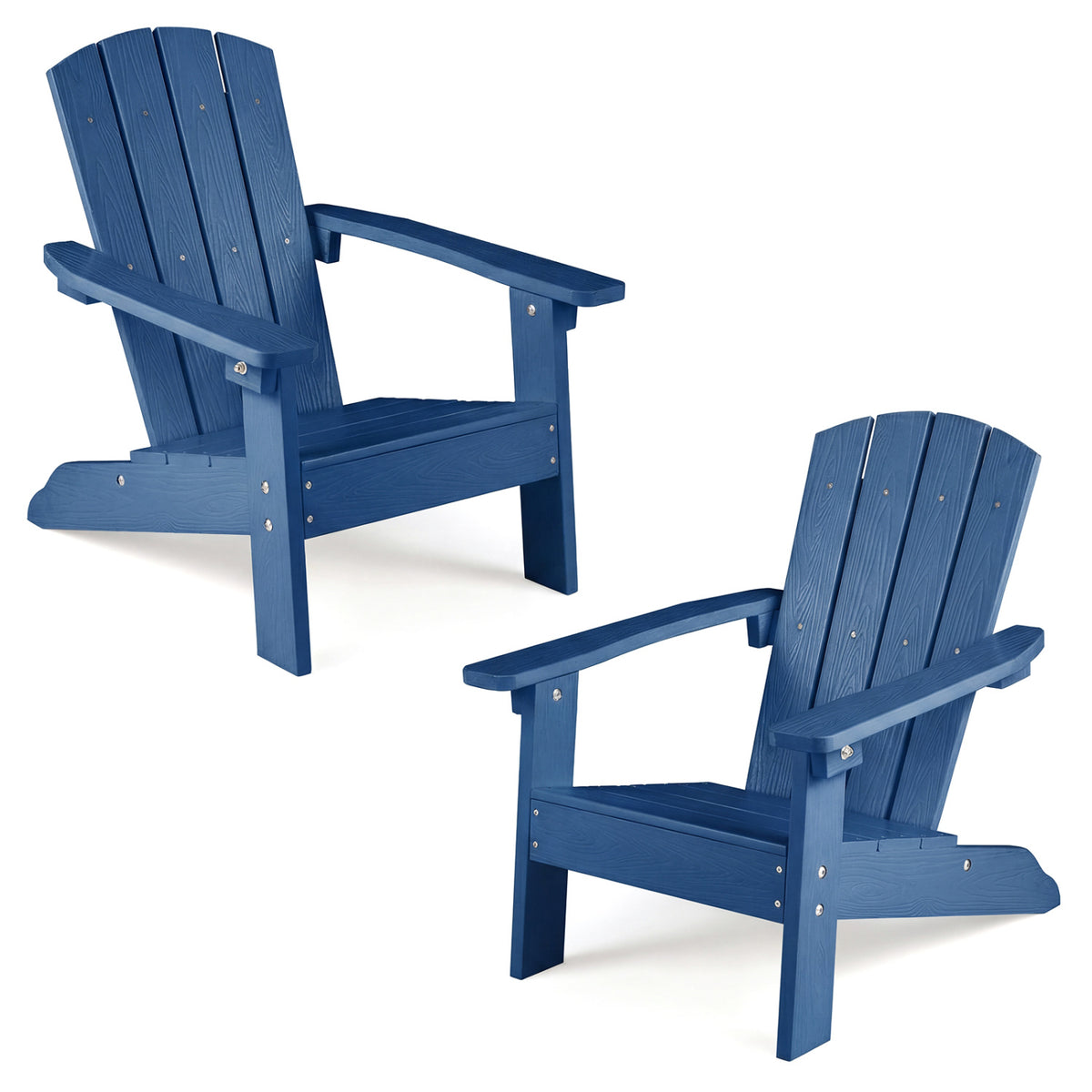 Set of 2 Kid's Adirondack Chair with with High Backrest and Armrests