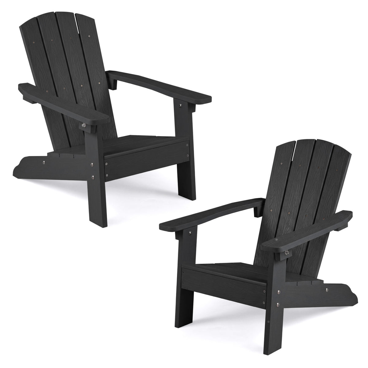 Set of 2 Kid's Adirondack Chair with with High Backrest and Armrests