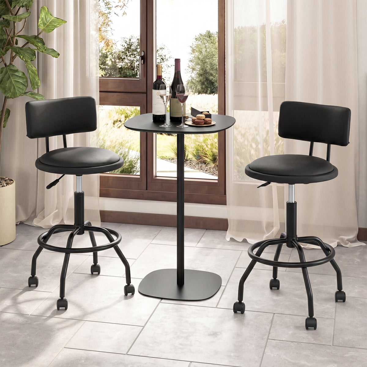 Modern Swivel Height Adjustable Bar Stool with Backrest
