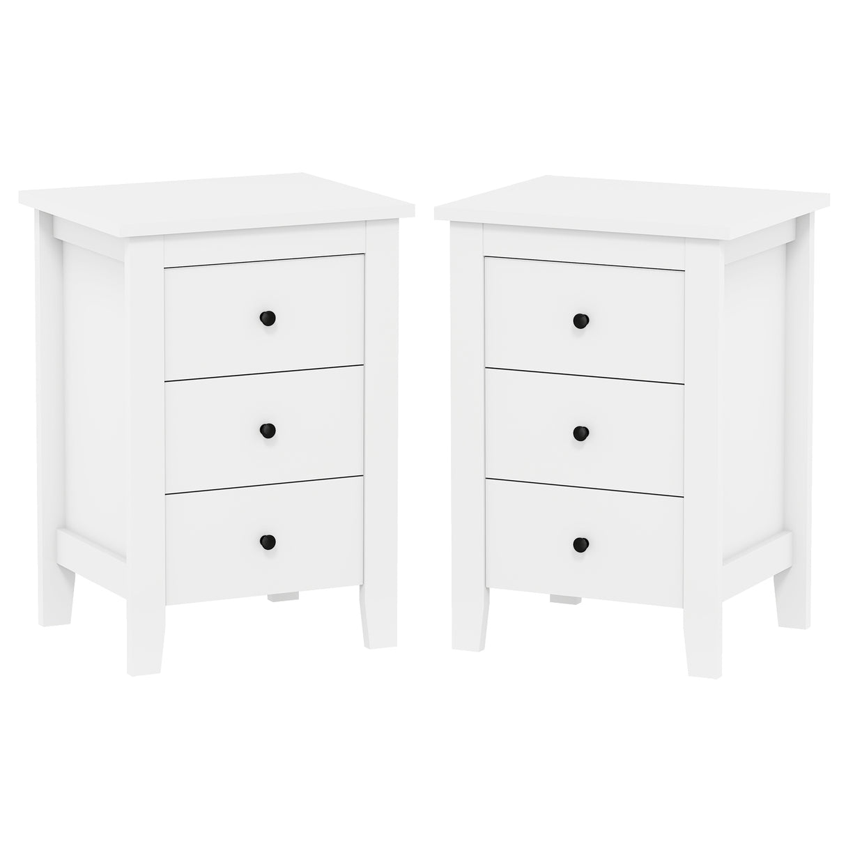 Set of 2 Nightstand End Beside Table Drawers