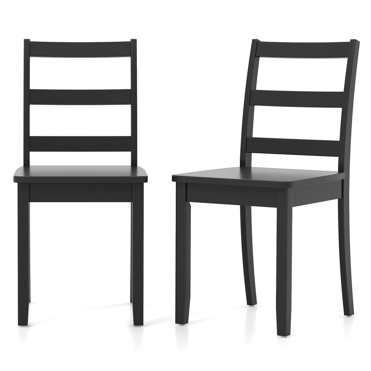 Set of 2 Wood Dining Chairs with Solid Rubber Wood Legs