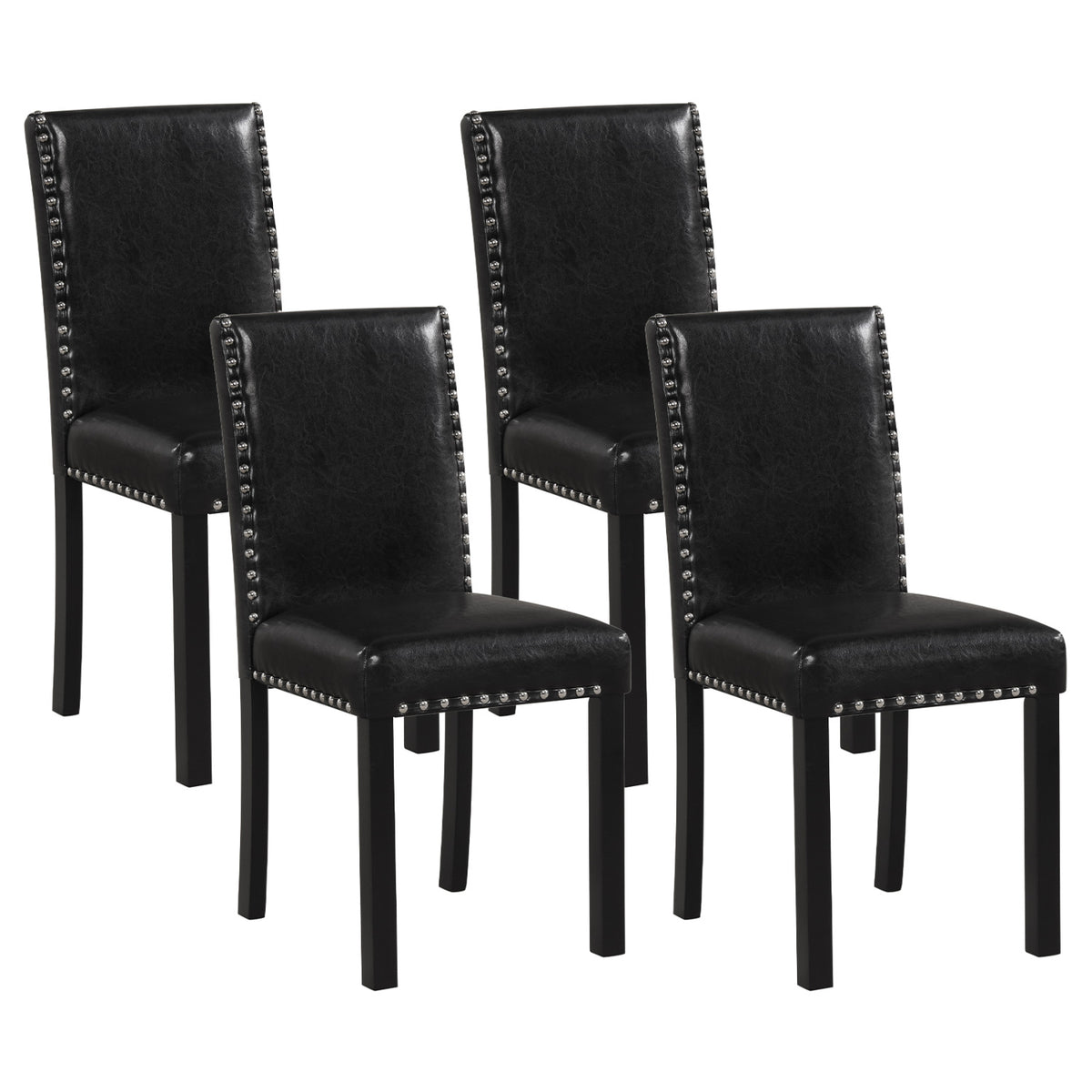Set of 2/4 Dining Chairs with Solid Rubber and Wood Legs