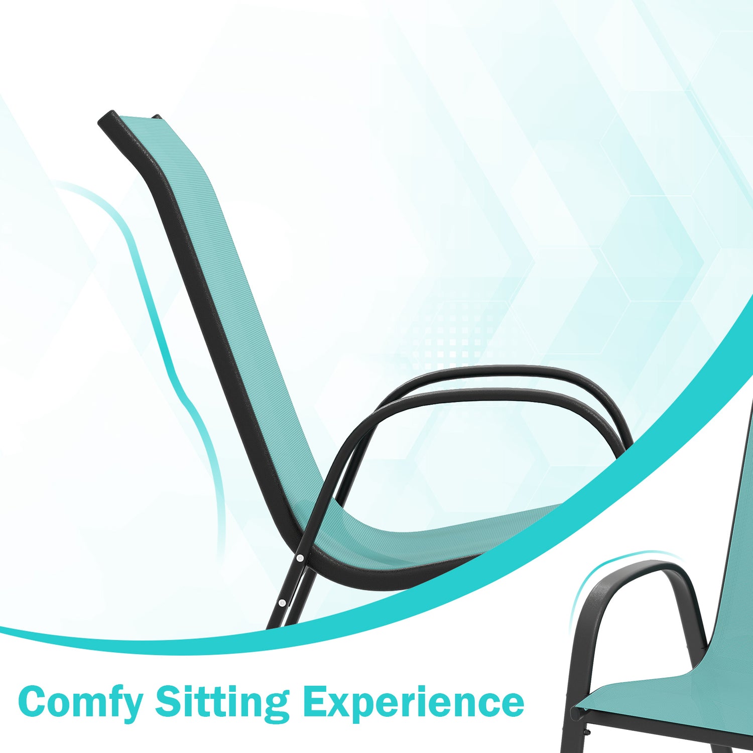 4 Pieces Stackable Patio Dining Chairs Set with Armrest
