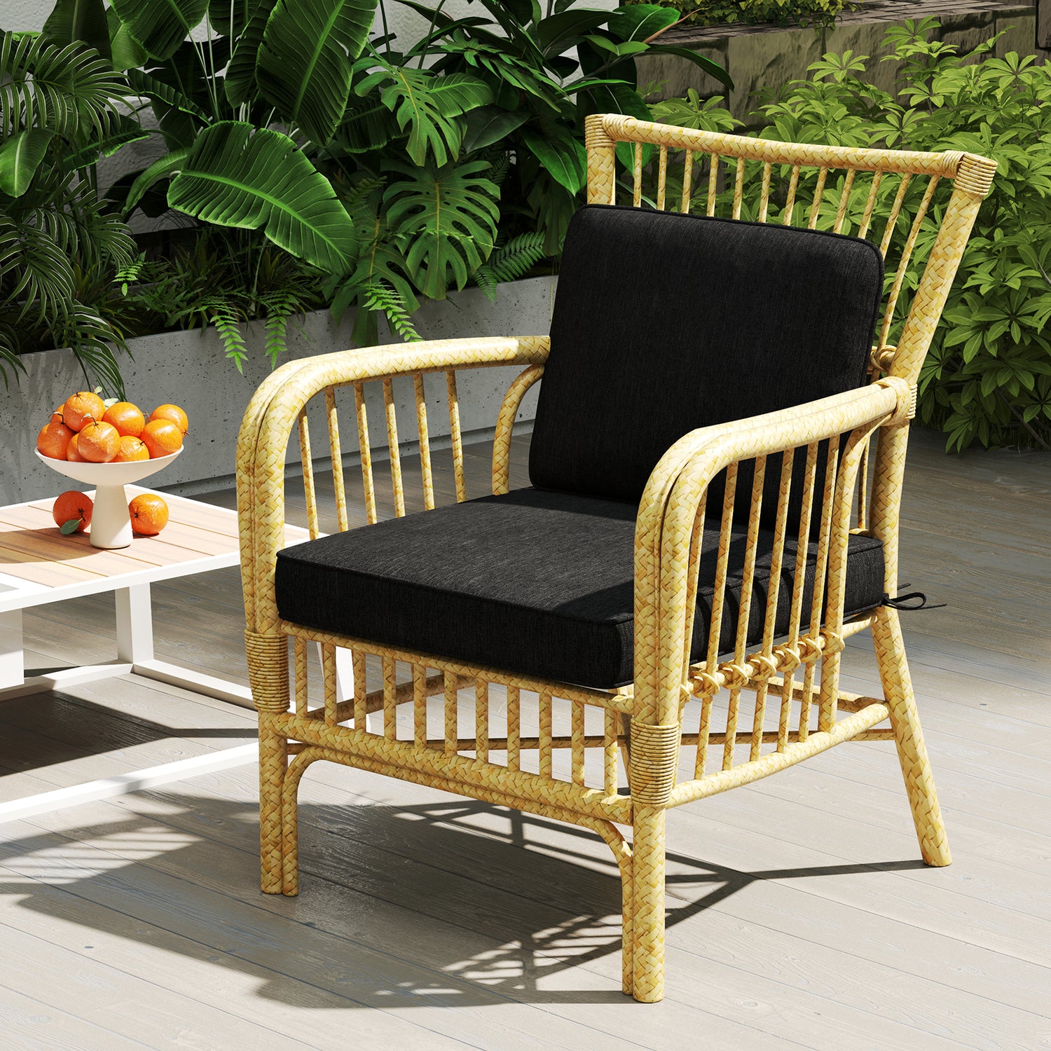 Set of 4 Outdoor Patio Cushion Set with Removable Covers
