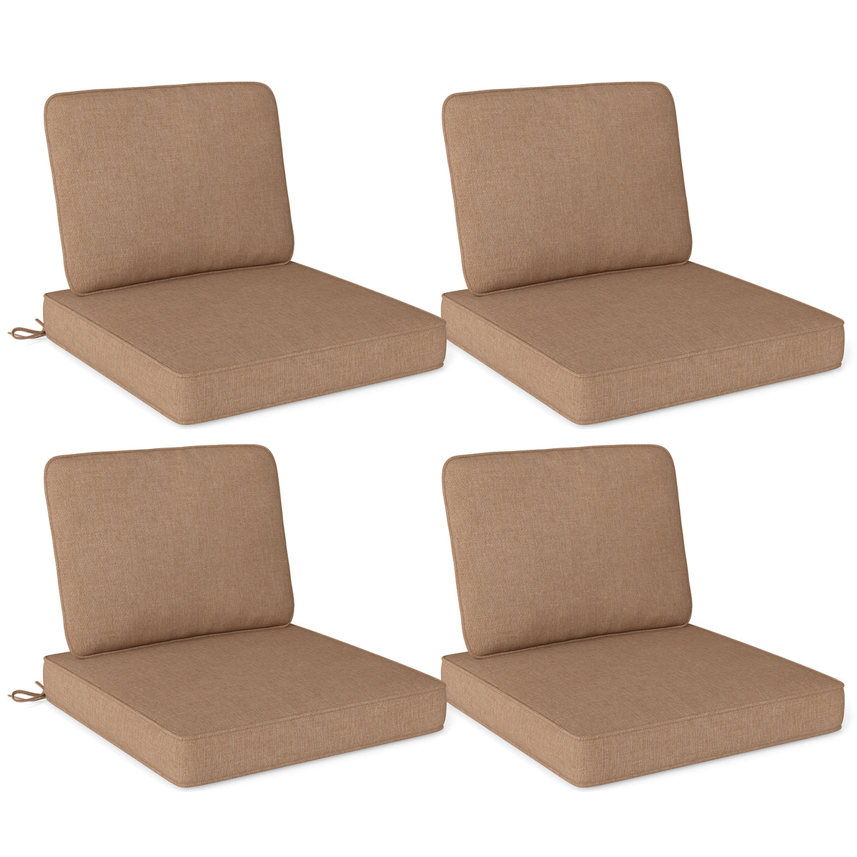 Set of 4 Outdoor Patio Cushion Set with Removable Covers