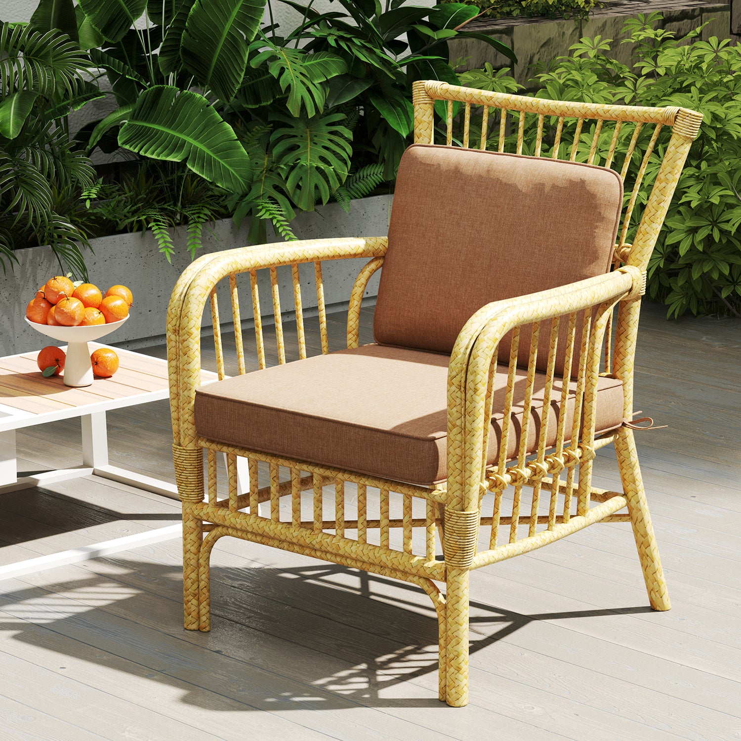 Set of 4 Outdoor Patio Cushion Set with Removable Covers