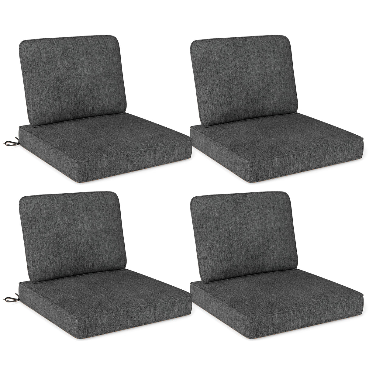 Set of 4 Outdoor Patio Cushion Set with Removable Covers