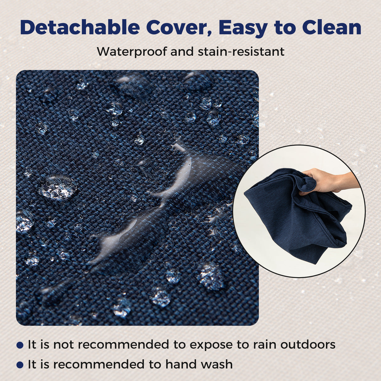 Set of 4 Outdoor Patio Cushion Set with Removable Covers