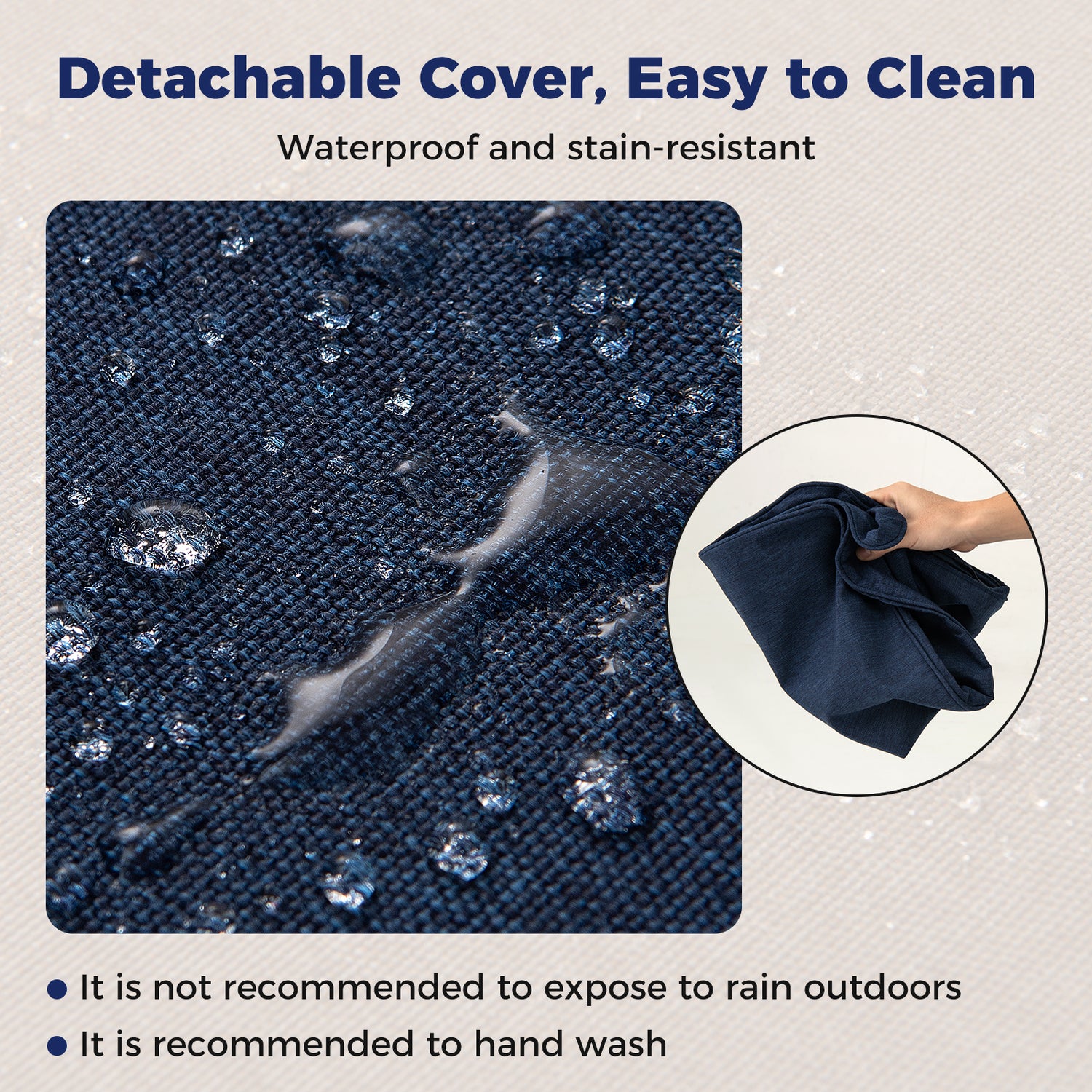 Set of 4 Outdoor Patio Cushion Set with Removable Covers