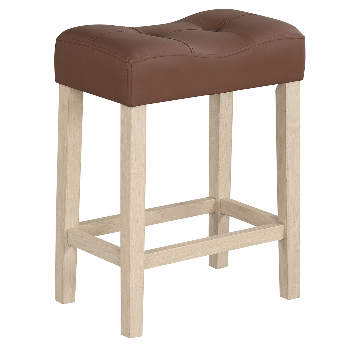 Set of 4 Upholstered Counter Height Bar Stool with Curved Saddle-Seat