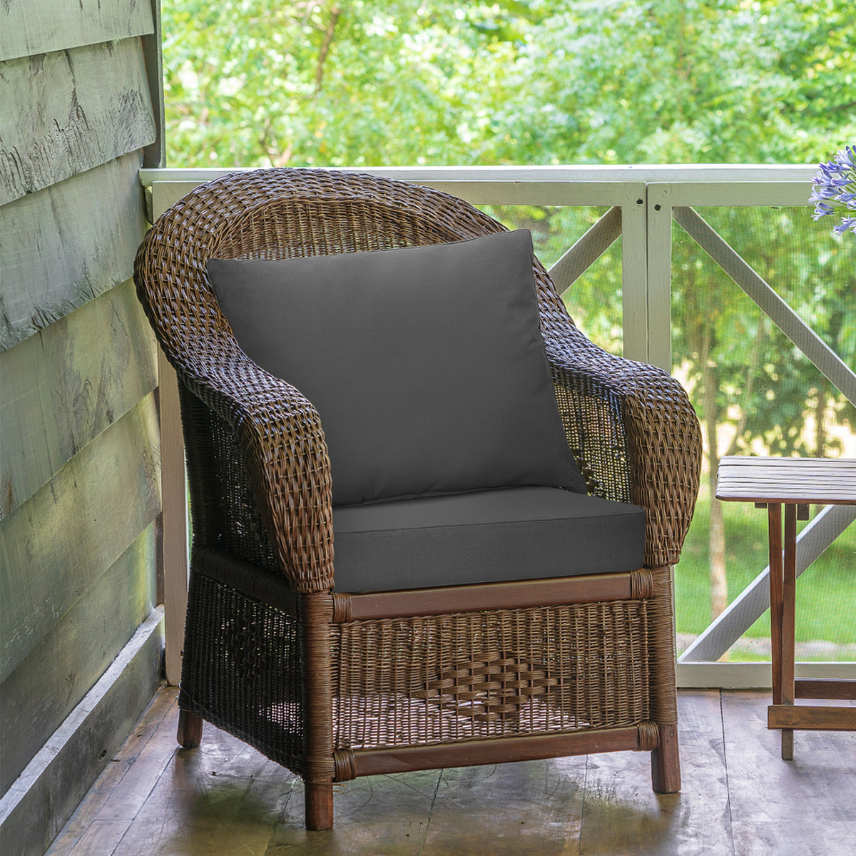 Set of 6 Deep Seat Chair Cushion Pads Set with Rope Belts for Indoor and Outdoor-Gray