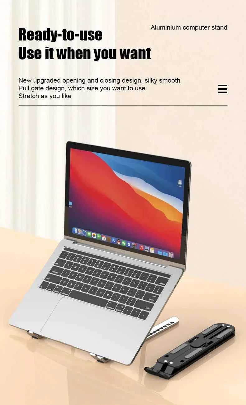 Aluminum Alloy Laptop Holder Stand Adjustable Foldable Portable for Notebook Computer Bracket Lifting Cooling Holder Non-slip