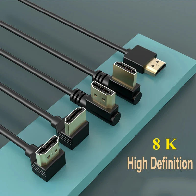 90 Degree HDMI 2.0 Cable - Graphene Enhanced for Space-Saving Installations | 8K, 3D & High Refresh Rate Aux Cable Hdmi Cable