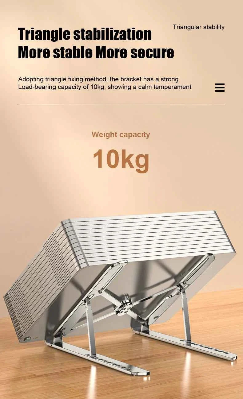 Aluminum Alloy Laptop Holder Stand Adjustable Foldable Portable for Notebook Computer Bracket Lifting Cooling Holder Non-slip