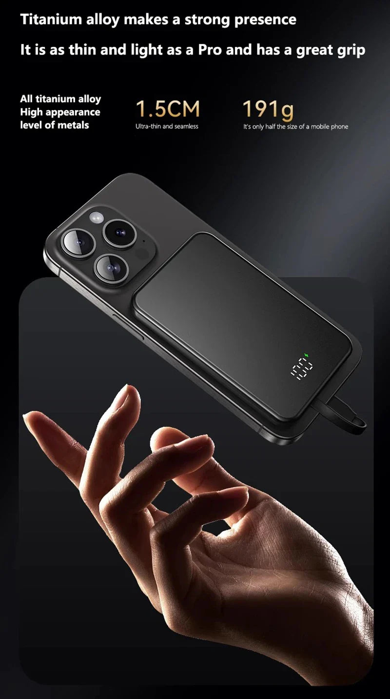 ONEPLUS 10000mAh Wireless Magnetic Power Bank Super Fast Charging Real Large Capacity Portable Battery Charger For iPhone Huawei