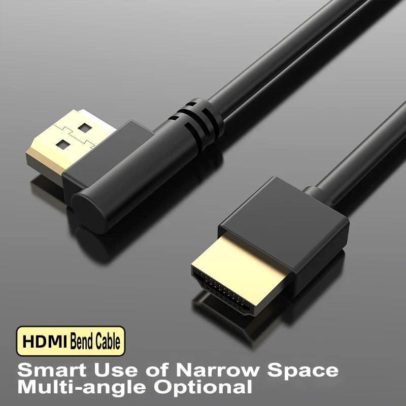 90 Degree HDMI 2.0 Cable - Graphene Enhanced for Space-Saving Installations | 8K, 3D & High Refresh Rate Aux Cable Hdmi Cable