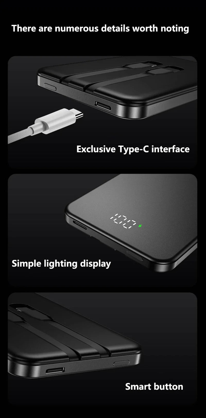ONEPLUS 10000mAh Wireless Magnetic Power Bank Super Fast Charging Real Large Capacity Portable Battery Charger For iPhone Huawei