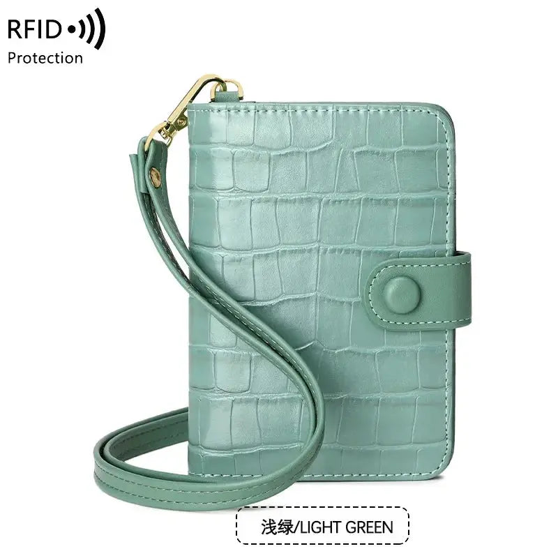 Passport Holder with Neck Lanyard Card Holders Travel Passport Cover RFID Blocking Passport Wallet for Men and Women
