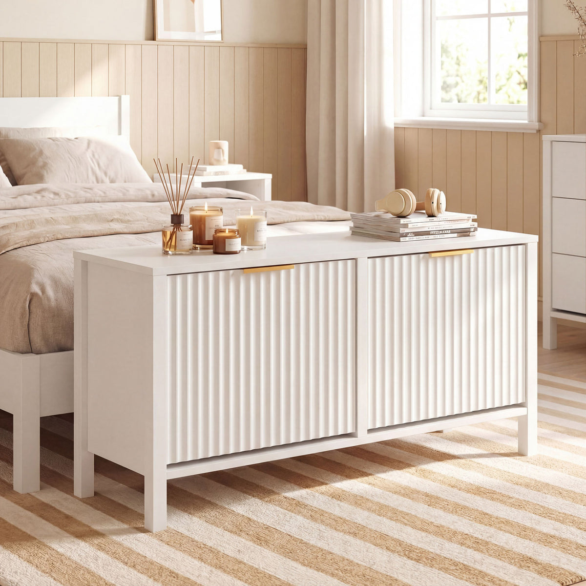 Shoe Storage Bench Narrow Wooden Entryway Bench with 2 Flip Drawers