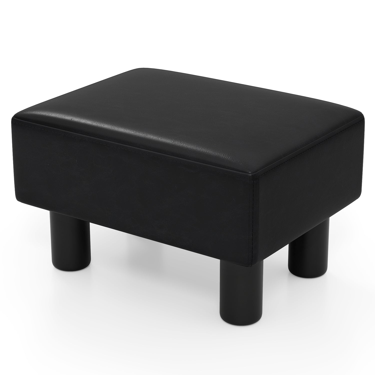Small PU Leather Rectangular Seat Ottoman Footstool