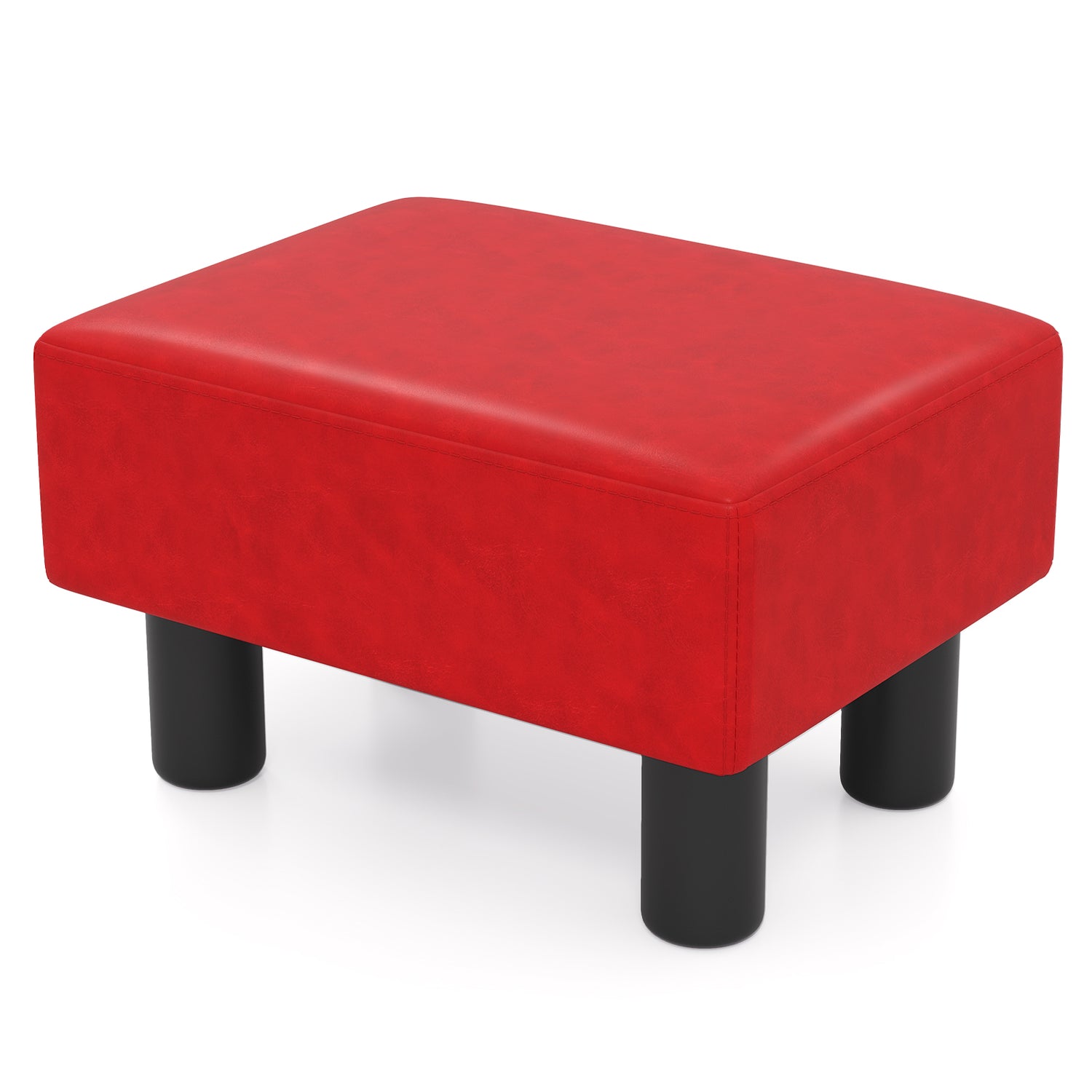Small PU Leather Rectangular Seat Ottoman Footstool