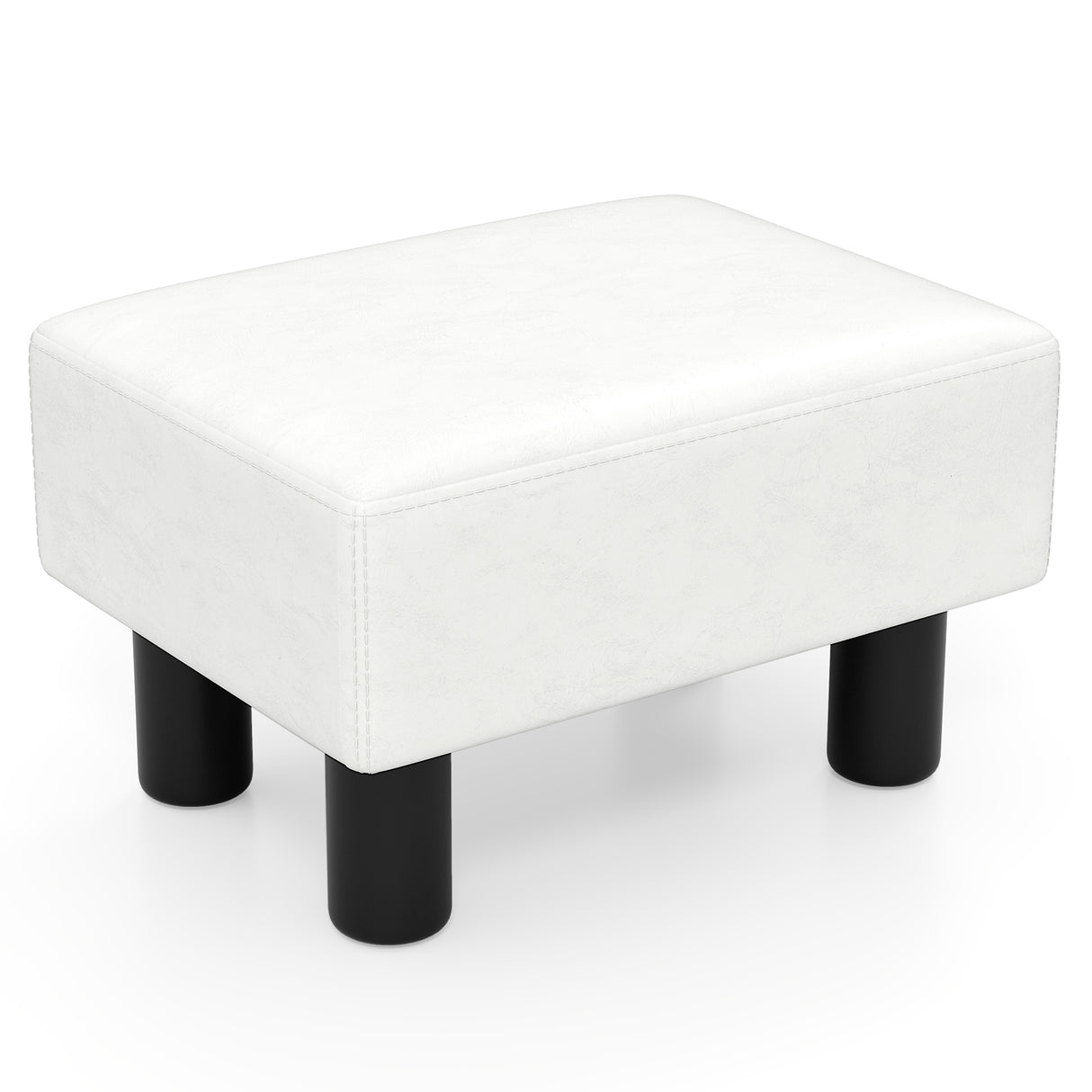 Small PU Leather Rectangular Seat Ottoman Footstool