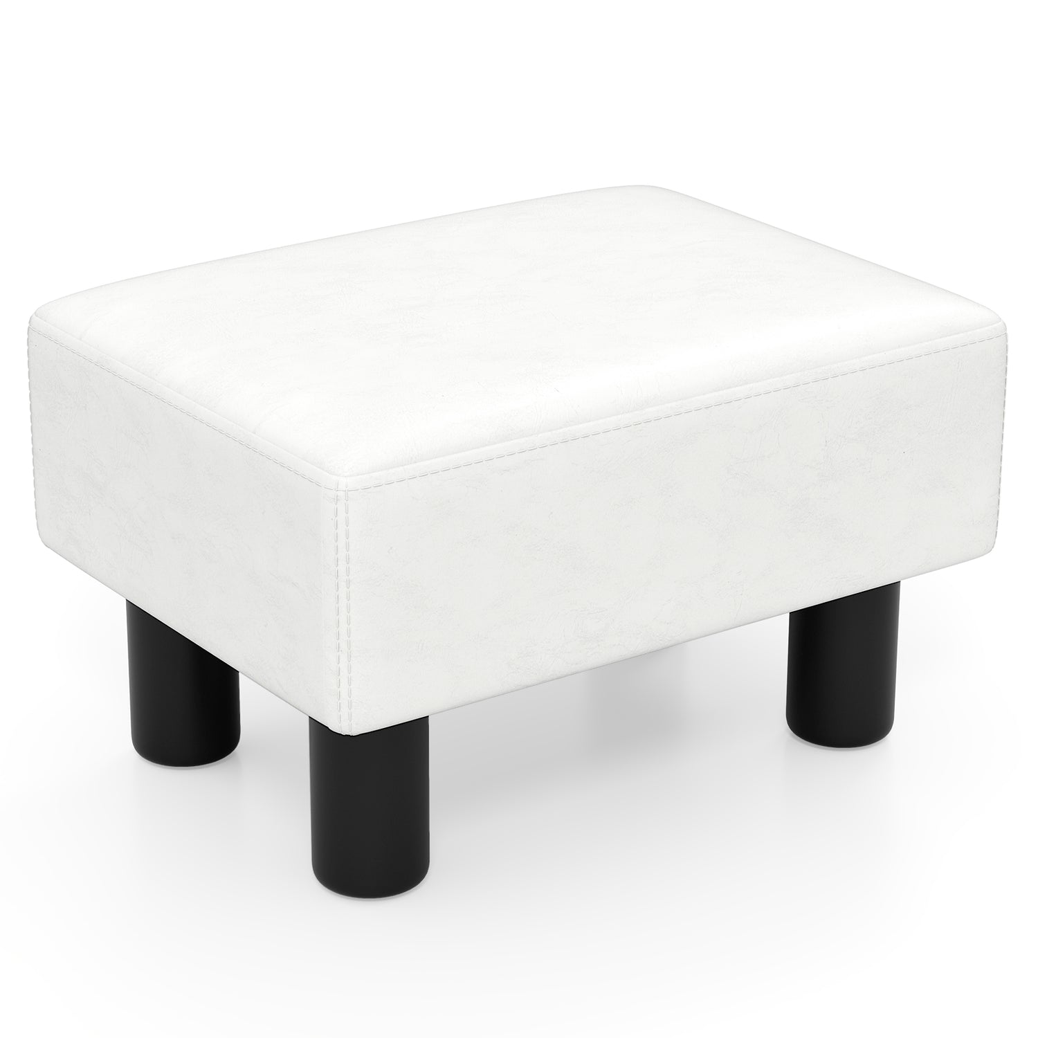 Small PU Leather Rectangular Seat Ottoman Footstool
