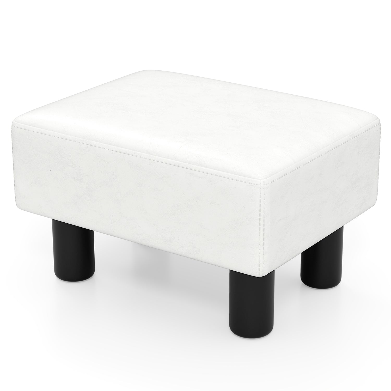 Small PU Leather Rectangular Seat Ottoman Footstool