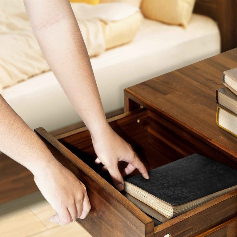 Acacia Sofia 1-Drawer Solid Wood Nightstand for Stylish Storage