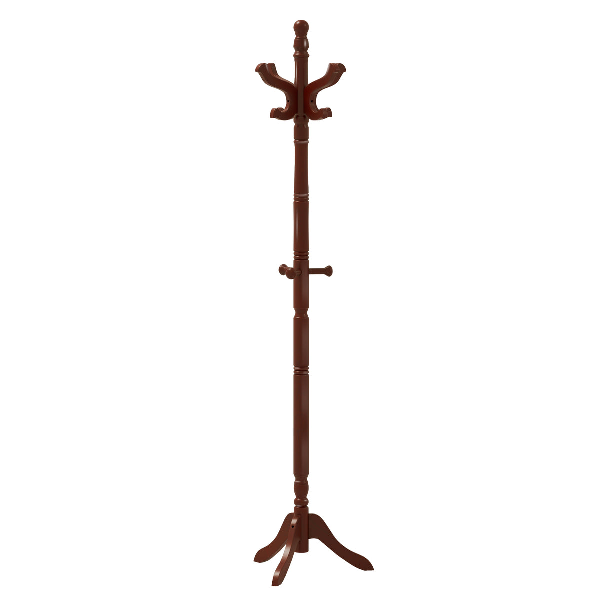 Solid Wood Hall Tree with 11 Hooks and 3 Height Options for Entryway