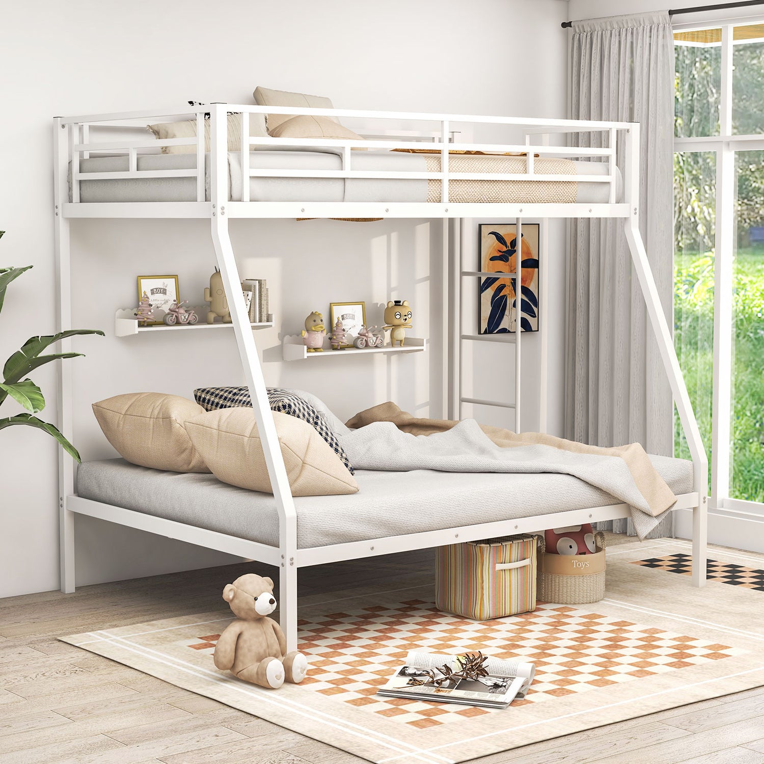 Space-saving Metal Slatted Bed Frame for Teens and Adults Noise-free No Box Spring Needed