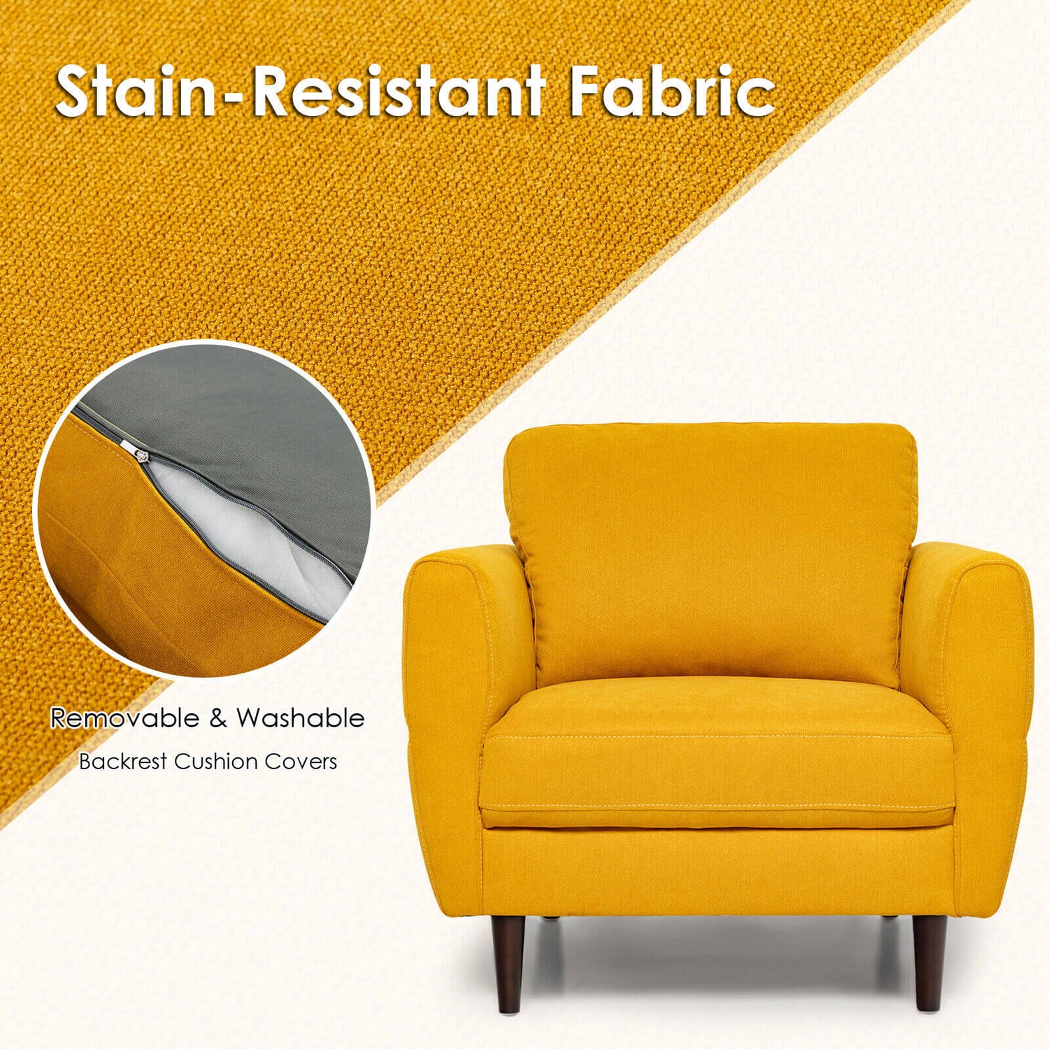 Modern Upholstered Accent Chair Single Sofa Armchair