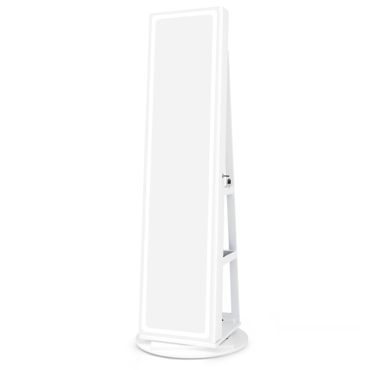 Standing Jewelry Cabinet with Adjustable LED Lights