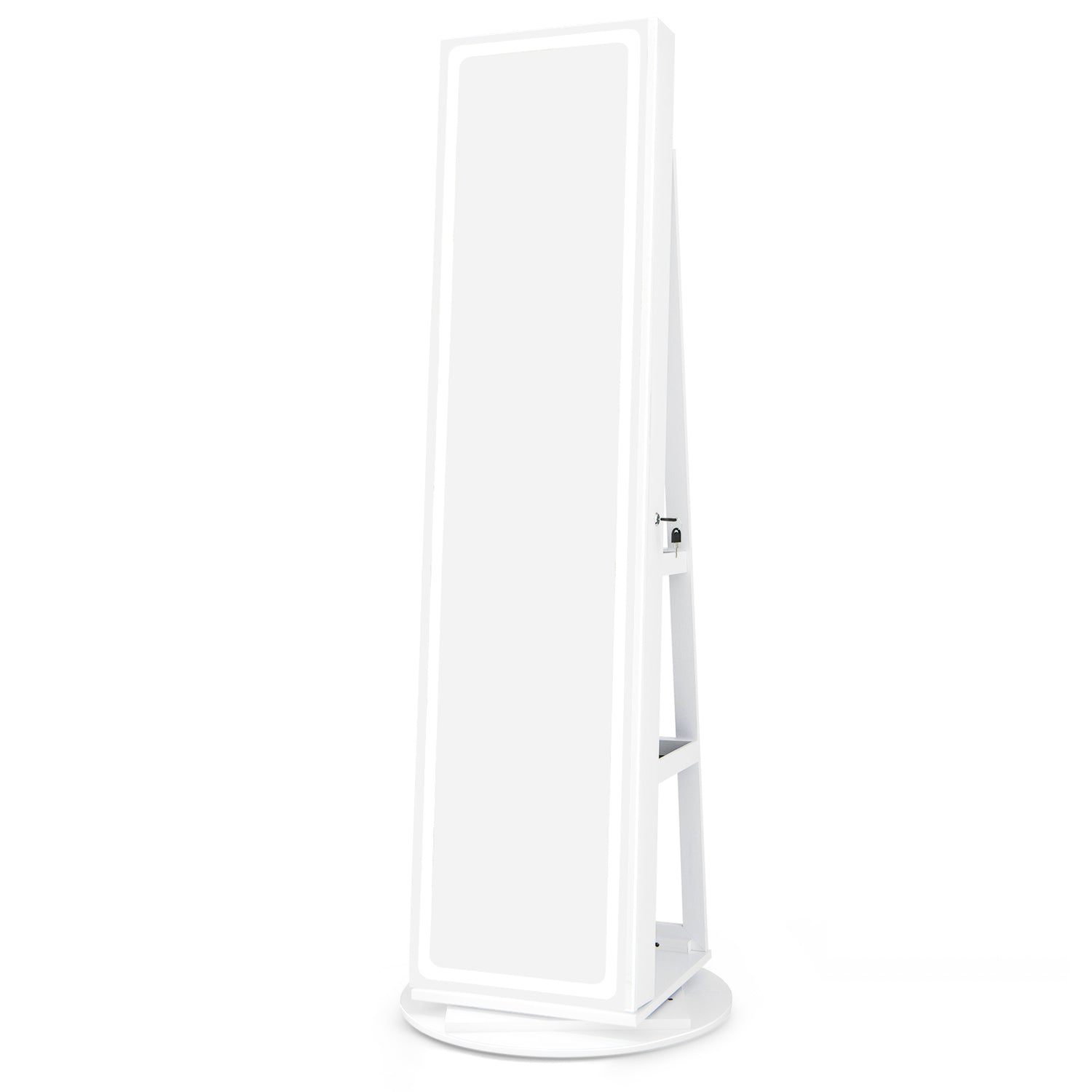 Standing Jewelry Cabinet with Adjustable LED Lights
