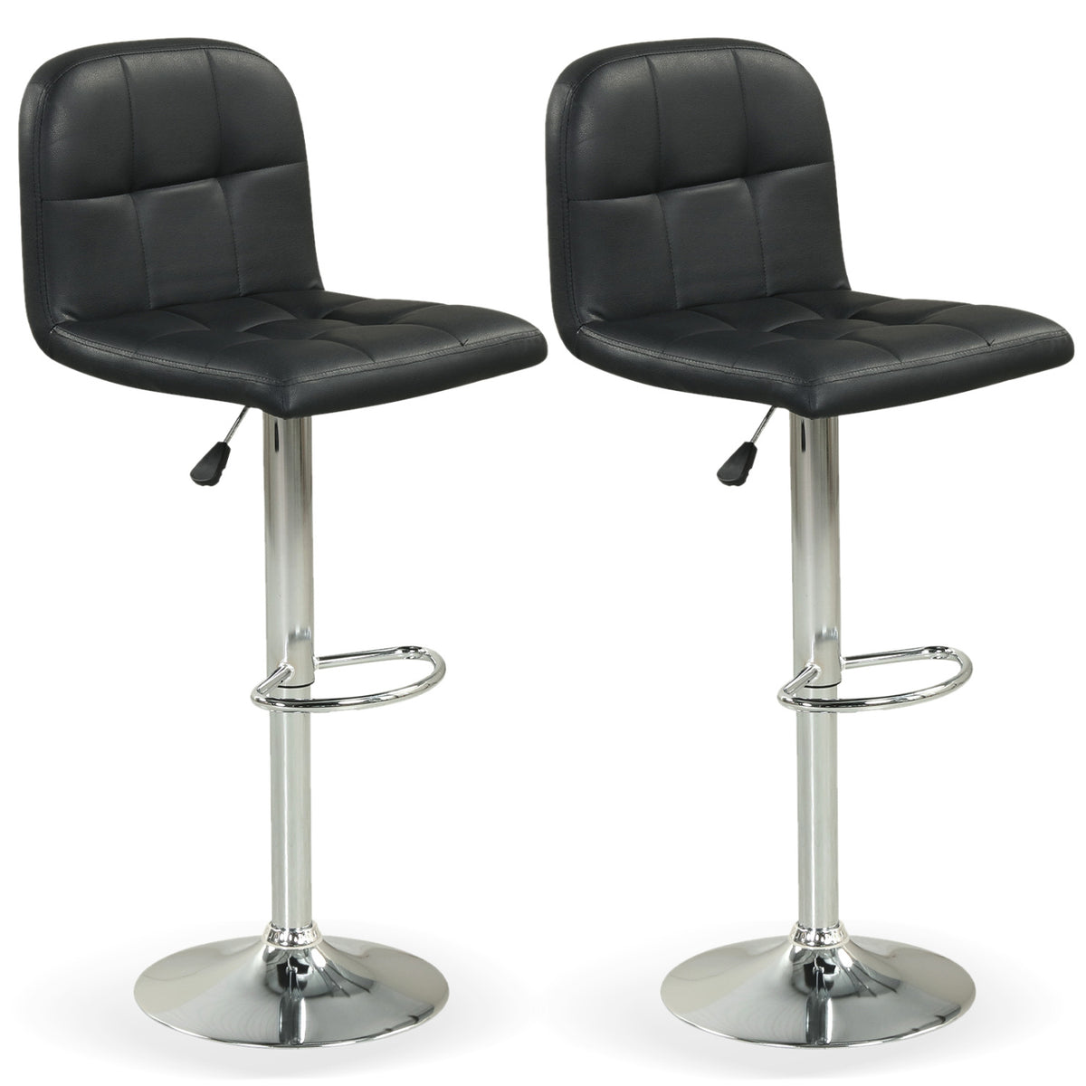 Swivel Bar Stools Set of 2 with Footrests and Metal Base