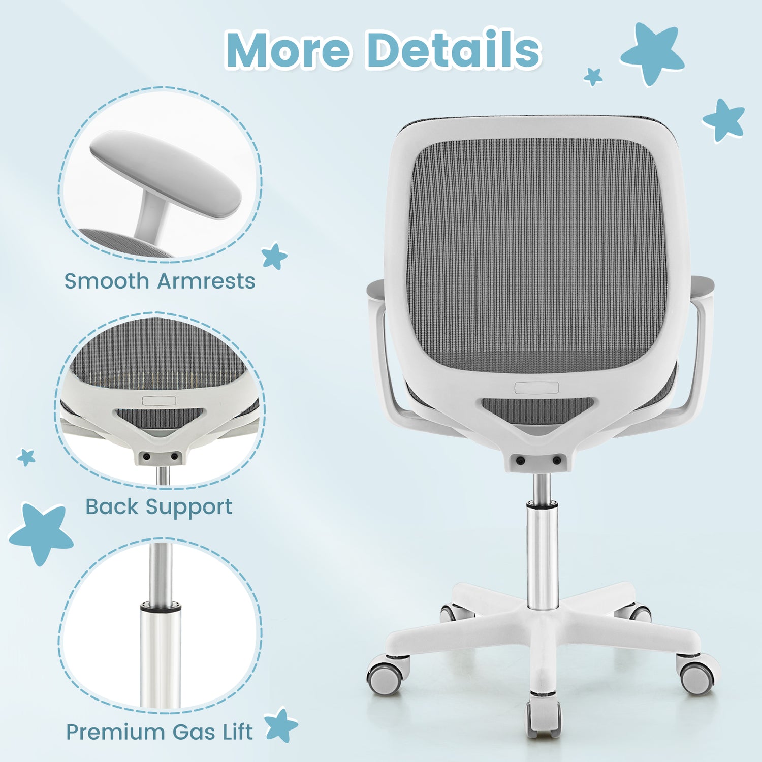 Swivel Mesh Children Computer Chair with Adjustable Height
