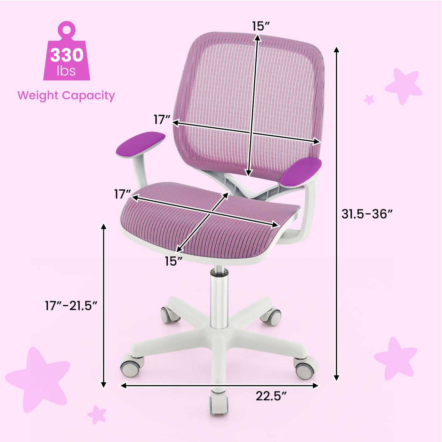 Swivel Mesh Children Computer Chair with Adjustable Height