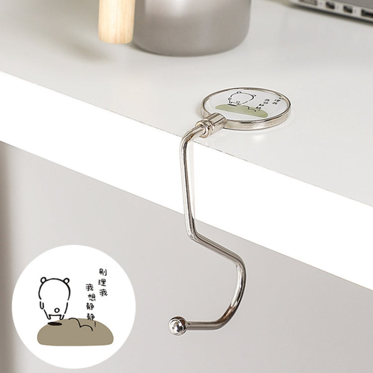 3 PCS  Removable Office Desk Side Hook Hanging Bag Hook(Leave Me)