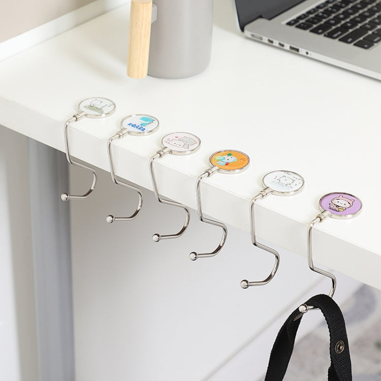3 PCS  Removable Office Desk Side Hook Hanging Bag Hook(Leave Me)