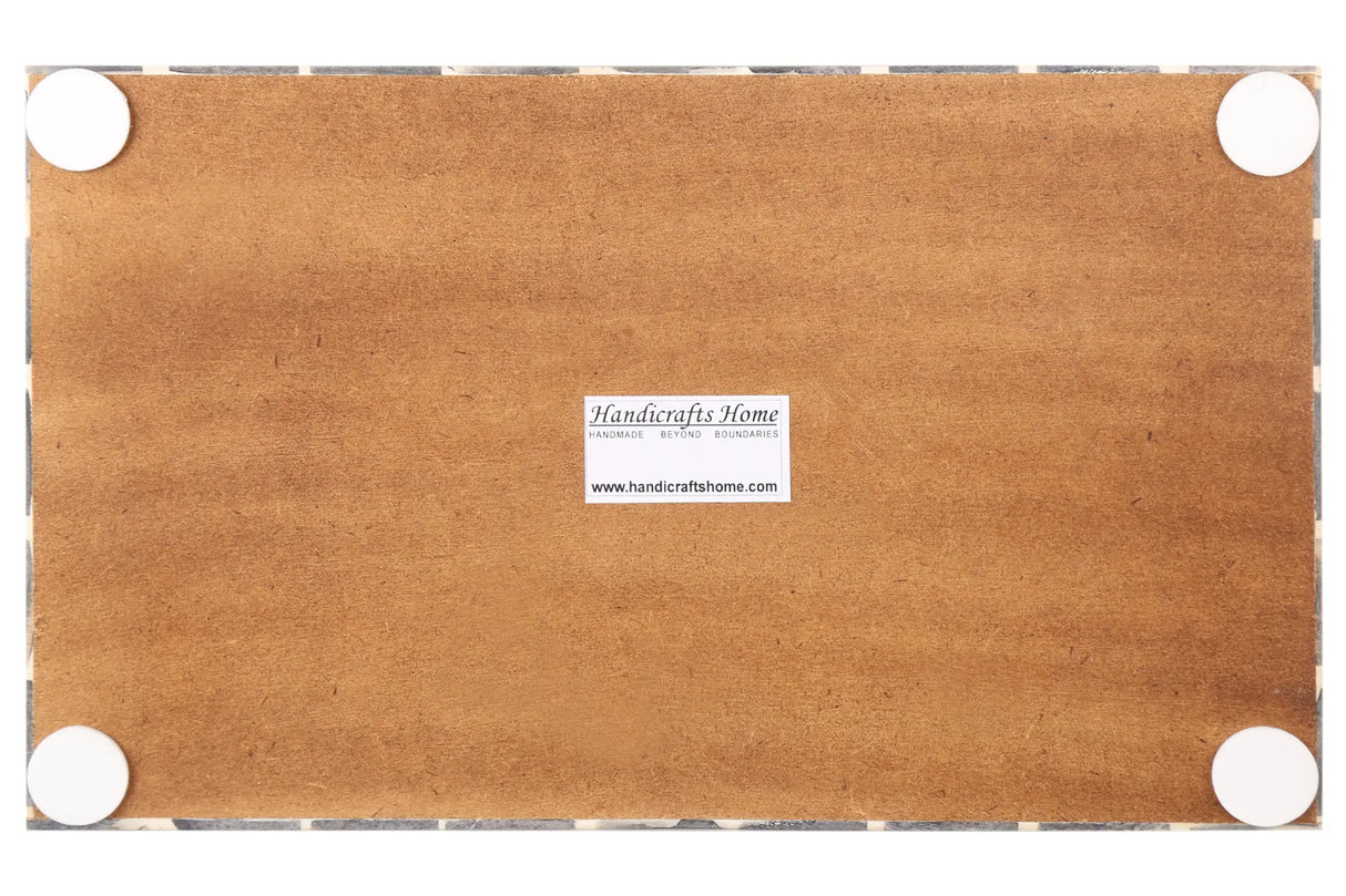 Vanity Trays Moroccan Pattern Bone & Resin Inlay Collection in 10x6, White & Red