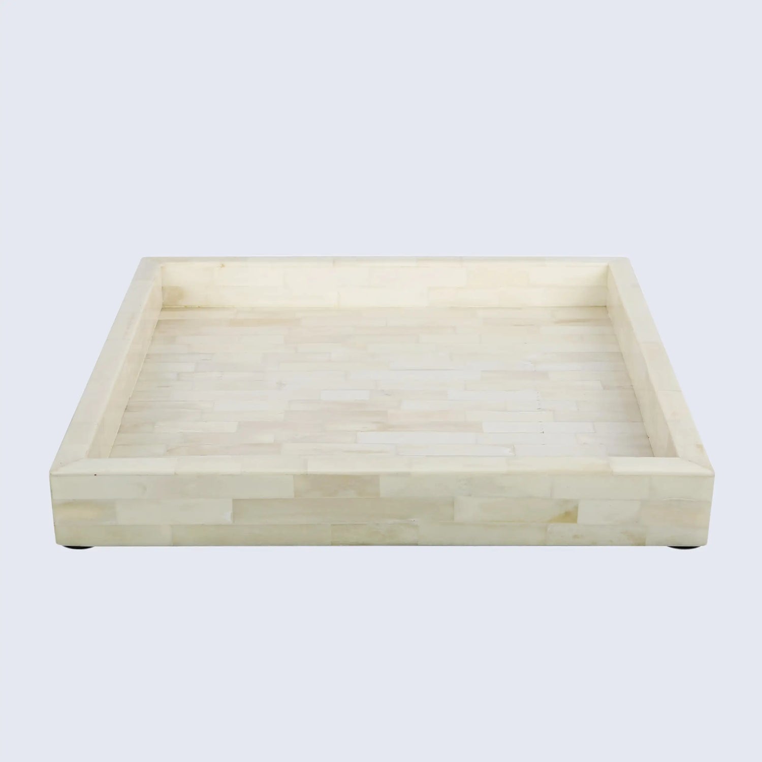 Decorative Tray Plain White Pattern Bone Inlay Collection in 2 Sizes
