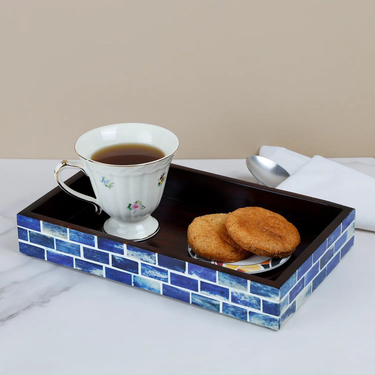 Vanity Trays Parlour Bond Pattern Bone & Resin Inlay Collection in 10x6