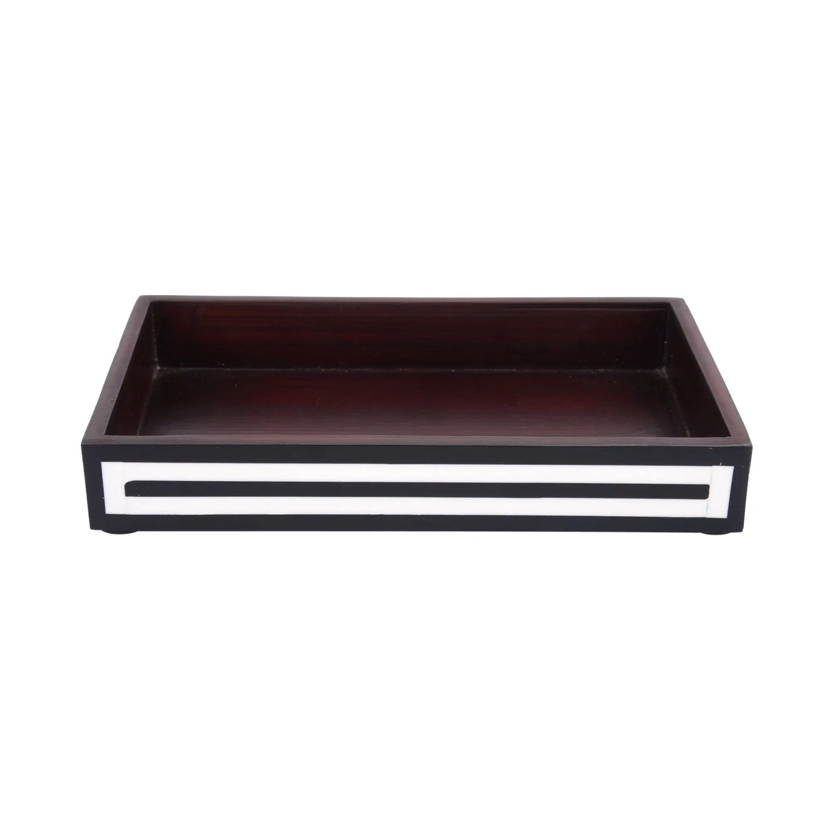 Vanity Trays Parlour Concentric Pattern Wood & Resin Inlay Collection in 10x6