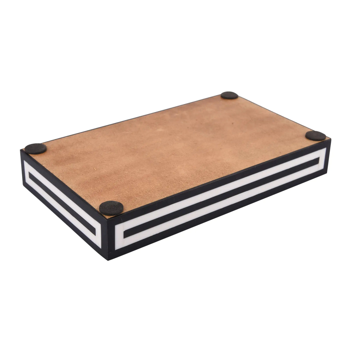 Vanity Trays Parlour Concentric Pattern Wood & Resin Inlay Collection in 10x6