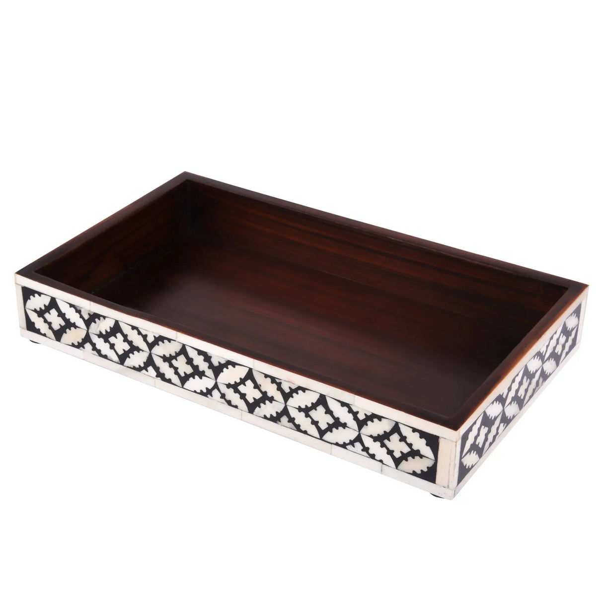 Vanity Trays Parlour Rummy Pattern Bone & Resin Inlay Collection in 10x6