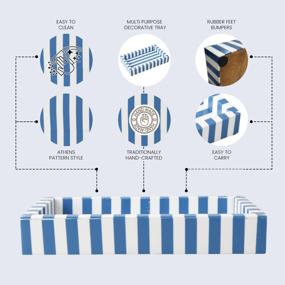 Decorative Trays Riviera Volupte Pattern Resin Inlay Collection in 10x6