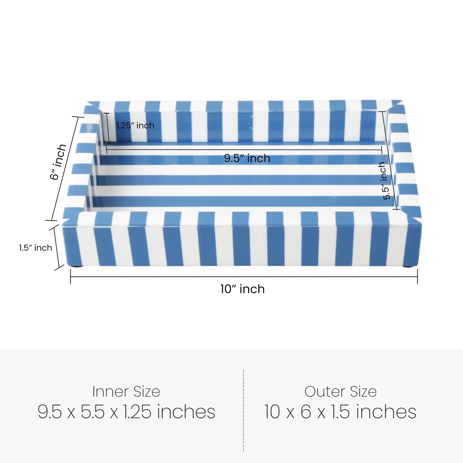 Decorative Trays Riviera Volupte Pattern Resin Inlay Collection in 10x6