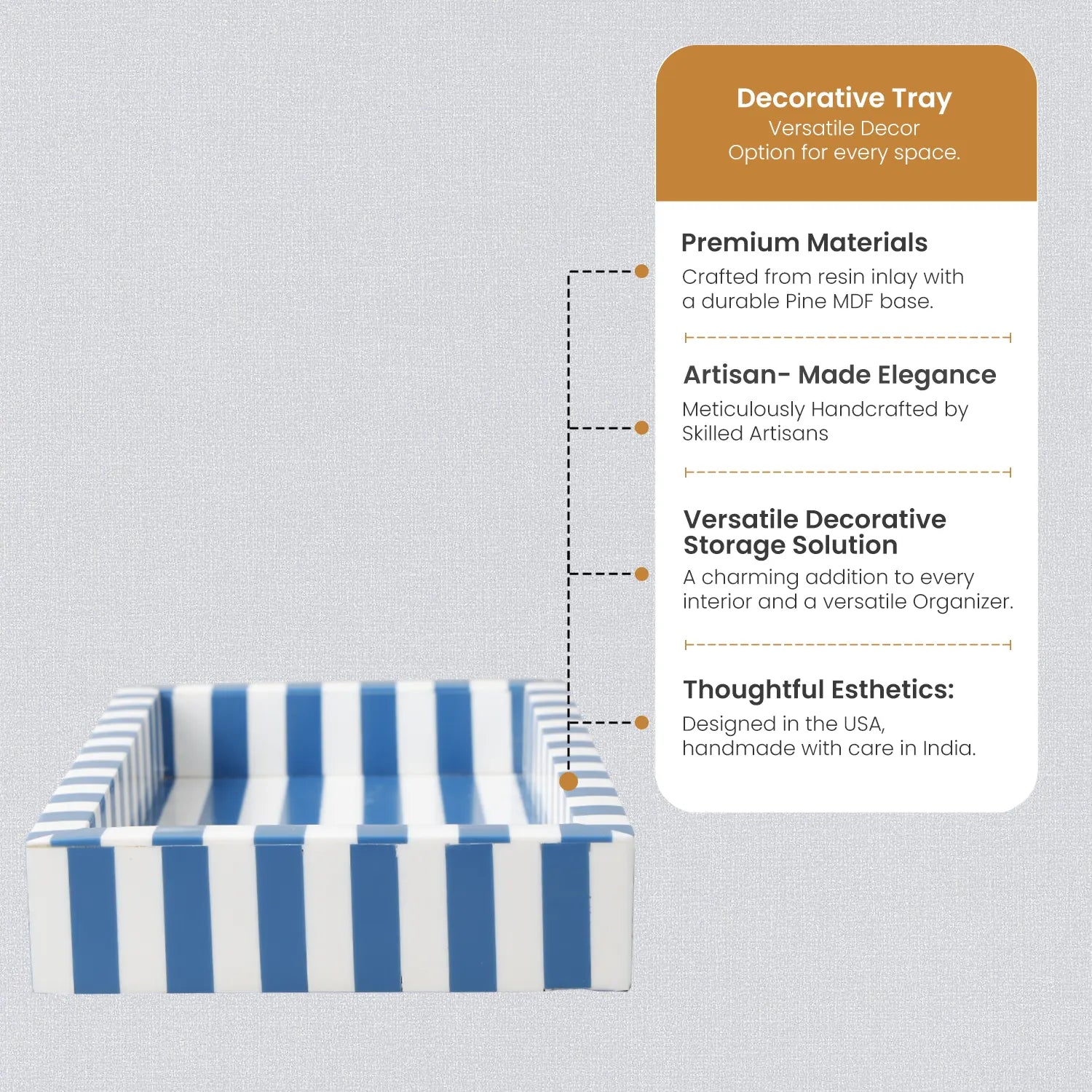 Decorative Trays Riviera Volupte Pattern Resin Inlay Collection in 10x6