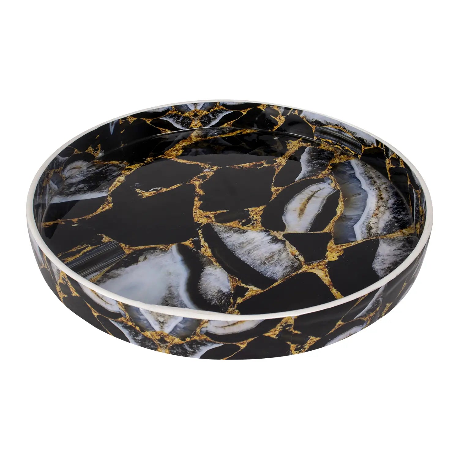 Decorative Tray Cosmos Equinox Pattern Resin Inlay Collection in 12x12